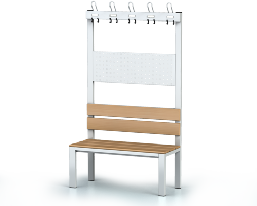 Benches with backrest and racks, beech sticks -  basic version 1800 x 1000 x 430